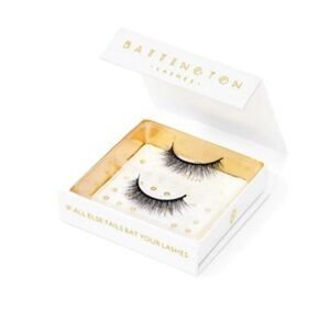 Battington Lashes Harlow 3D Silk False Eyelashes VTG Glamour Black NWT